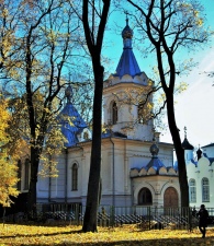 Praoslavný kostelv Kaunasu s odlišnými prvky architektury-Litva