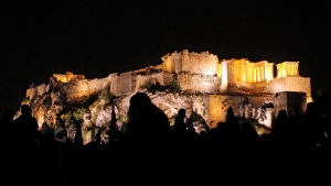 Akropolis v noci